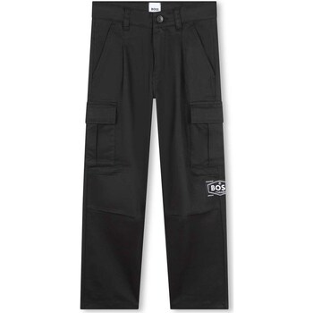 Vêtements Garçon Pantalons 5 poches BOSS J51141 Noir