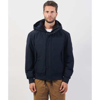 Vêtements Homme Blousons BOSS Parka  déperlante avec col doublé Bleu