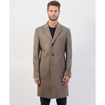 Vêtements Homme Manteaux BOSS Manteau homme  en laine vierge et cachemire Beige