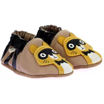 Chaussures Garçon Chaussons bébés Robeez CHAUSSONS SOUPLES  RAYCOON Marron