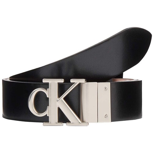 Accessoires textile Femme Ceintures Calvin Klein Jeans Round Mono Pl Rev Lthr Belt 30Mm Noir