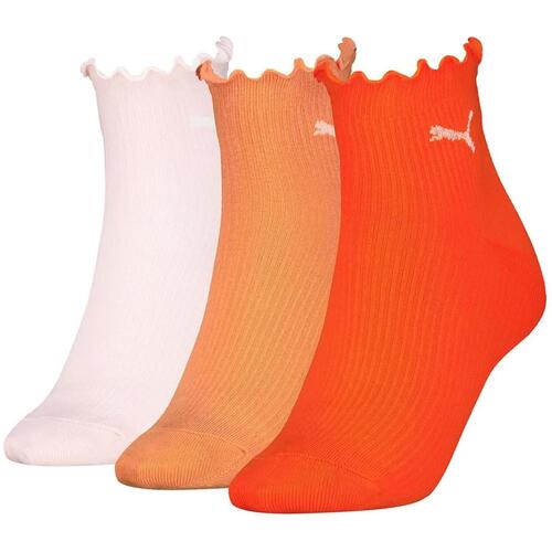 Sous-vêtements Femme Chaussettes Puma women ruffle quarter 3p Orange