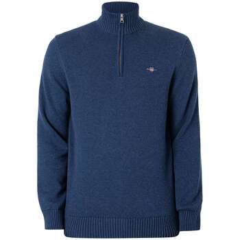 Vêtements Homme Pulls Gant Tricot décontracté en coton à demi-zip Bleu