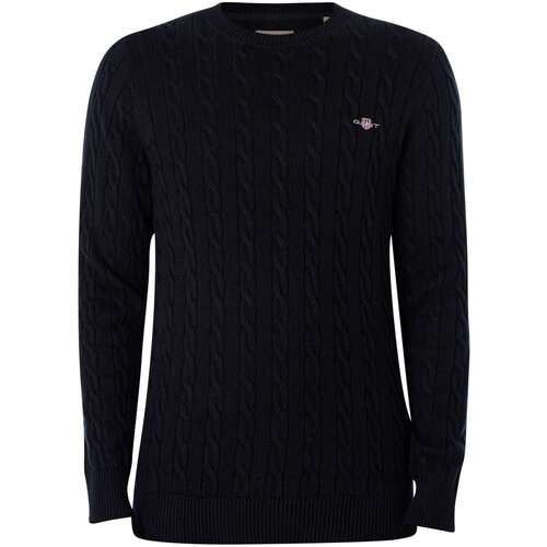 Vêtements Homme Pulls Gant Tricot de câble de coton Bleu