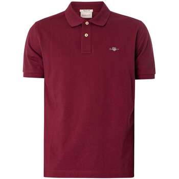 Vêtements Homme Polos manches courtes Gant Polo piqué Shield Rouge