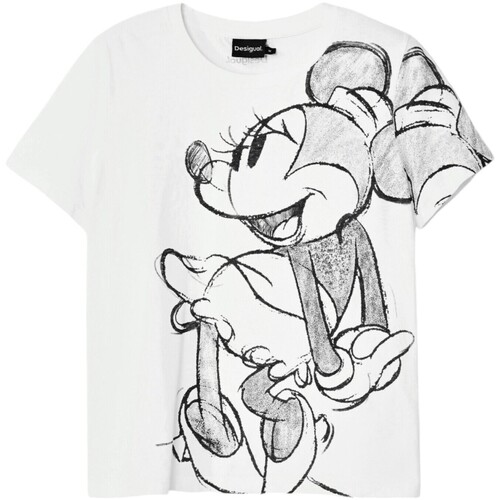 Vêtements Femme T-shirts manches courtes Desigual TS_MICKEYDRAWING 24WWTKA1 Blanc