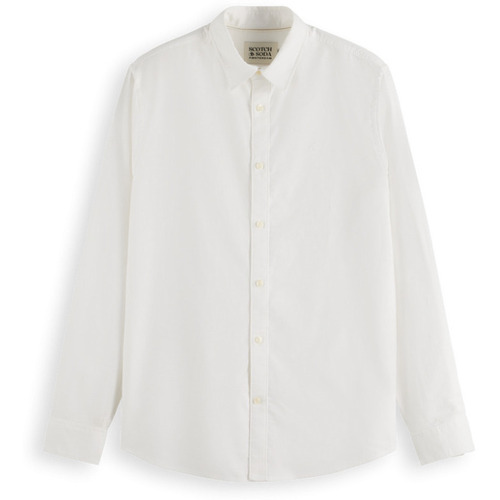 Vêtements Homme Chemises manches longues Scotch & Soda - CORE OXFORD SOLID Blanc