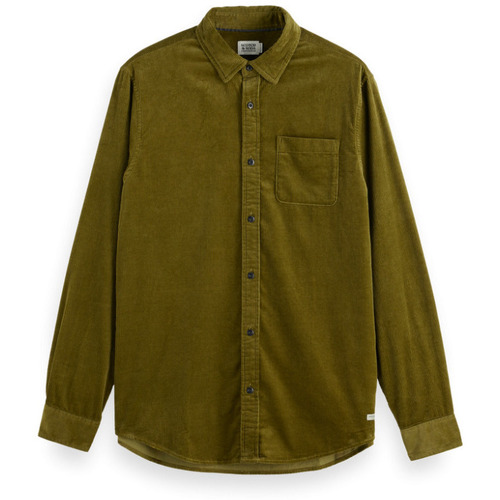 Vêtements Homme Chemises manches longues Scotch & Soda - SOLID CORDUROY SHIRT Vert