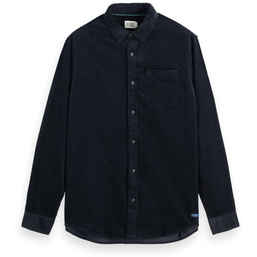 Vêtements Homme Chemises manches longues Scotch & Soda - SOLID CORDUROY SHIRT Noir