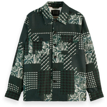 Vêtements Homme Vestes Scotch & Soda - PATCHWORK JACQUARD OVERSHIRT Vert