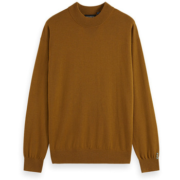 Vêtements Homme Pulls Scotch & Soda - ESSENTIAL DROPPED SHOULDER MOCK NECK SWEATER Marron