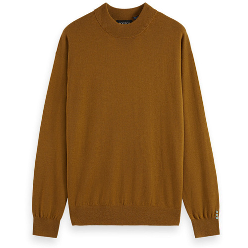 Vêtements Homme Pulls Scotch & Soda - ESSENTIAL DROPPED SHOULDER MOCK NECK SWEATER Marron