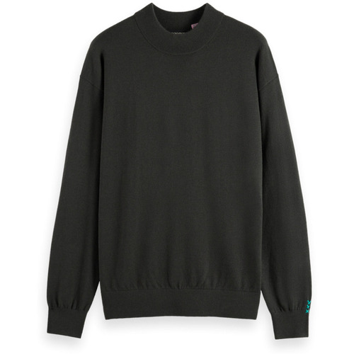 Vêtements Homme Pulls Scotch & Soda - ESSENTIAL DROPPED SHOULDER MOCK NECK SWEATER Noir