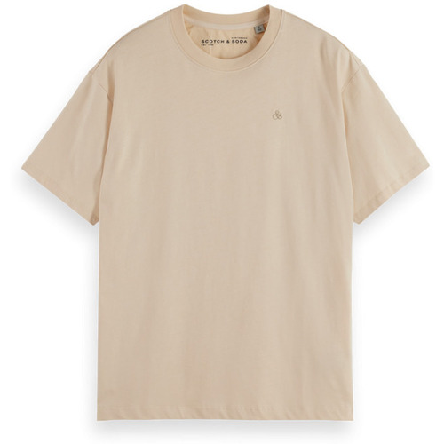 Vêtements Homme T-shirts manches courtes Scotch & Soda - ESSENTIAL REGULAR FIT LOGO TSHIRT Beige