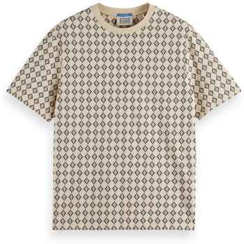 Vêtements Homme T-shirts manches courtes Scotch & Soda - REGULAR FIT MINI ALL OVER PRINT TSHIRT Beige