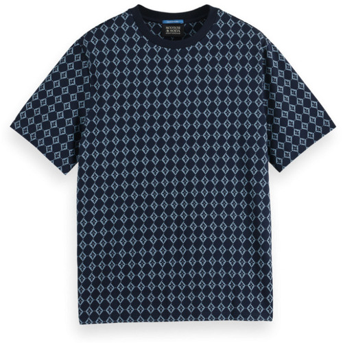 Vêtements Homme T-shirts manches courtes Scotch & Soda - REGULAR FIT MINI ALL OVER PRINT TSHIRT Bleu