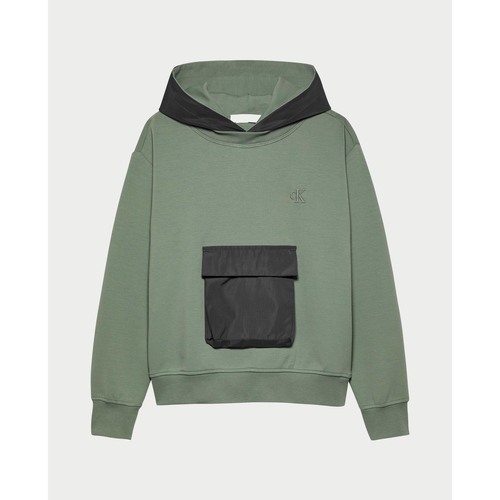 Vêtements Garçon Sweats Calvin Klein Jeans Sweat enfant  avec capuche et poche Vert