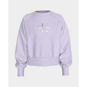 Vêtements Fille Sweats Calvin Klein Jeans Sweat  avec logo éponge carré Violet