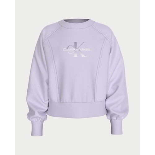 Vêtements Fille Sweats Calvin Klein Jeans Sweat  avec logo éponge carré Violet