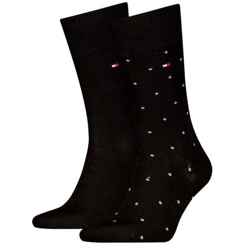 Sous-vêtements Homme Socquettes Tommy Hilfiger Two Pack Knitted Dot Socks Black Noir