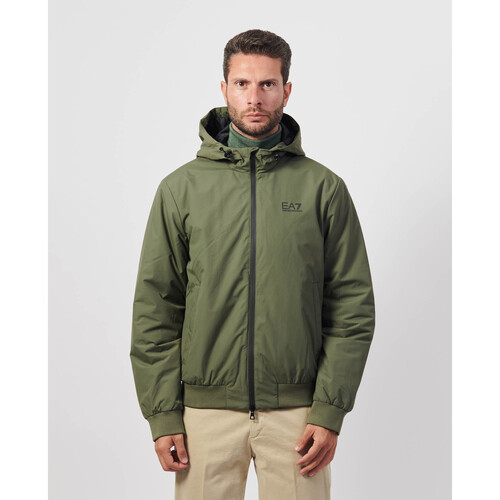 Vêtements Homme Blousons Emporio Armani EA7 Veste homme  avec logo et capuche Vert