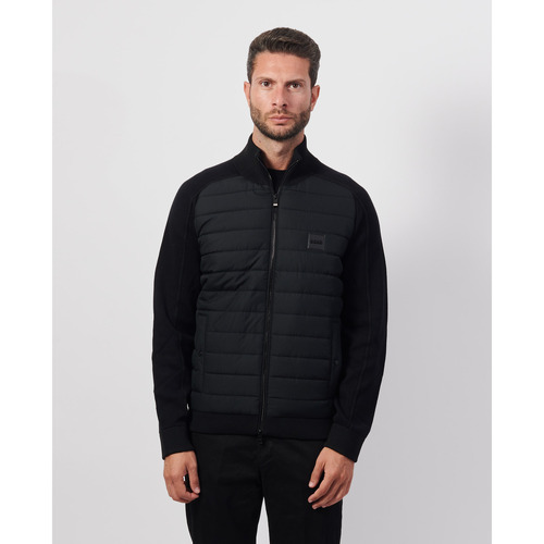 Vêtements Homme Blousons BOSS Blouson homme zippé  en laine vierge mélangée Noir