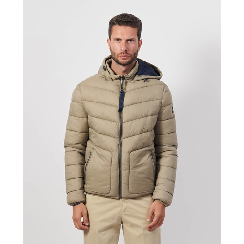 Vêtements Homme Blousons Yes Zee Veste matelassée à capuche homme Beige