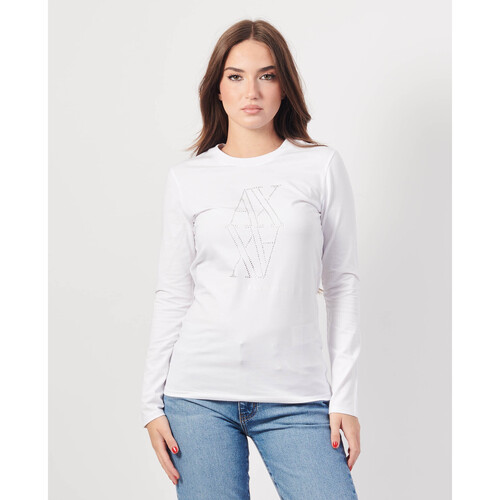 Vêtements Femme T-shirts & Polos EAX chemise à manches longues avec logo Blanc