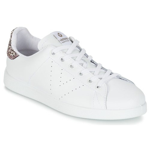 Chaussures Femme Baskets basses Victoria DEPORTIVO BASKET PIEL Blanc / Rose Glitter