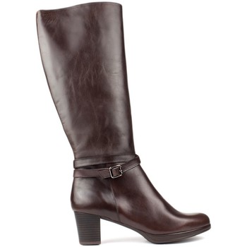 Chaussures Femme Bottes Kroc BOTTES  HAUTE CUIR Marron