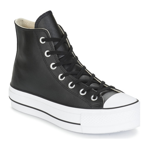 Chaussures Femme Baskets montantes Converse CHUCK TAYLOR ALL STAR LIFT CLEAN LEATHER HI Noir