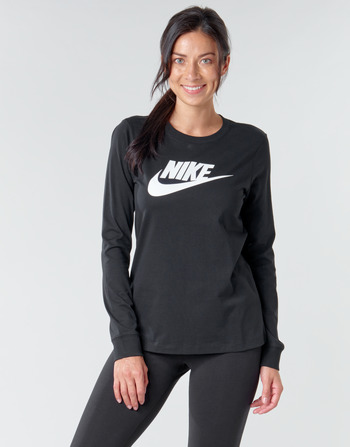 Textil Ženy Trička s dlouhými rukávy Nike W NSW TEE ESSNTL LS ICON FTR Černá