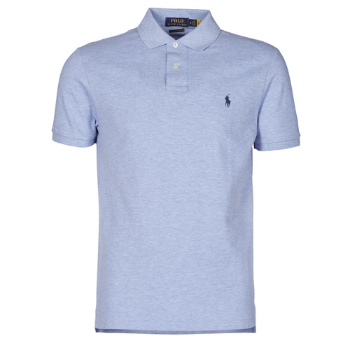 Textil Muži Polo s krátkými rukávy Polo Ralph Lauren POLO AJUSTE DROIT EN COTON BASIC MESH LOGO PONY PLAYER Modrá