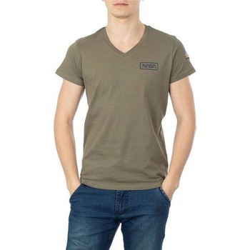 Textil Muži Trička & Pola Nasa BASIC FLAG V NECK Zelená