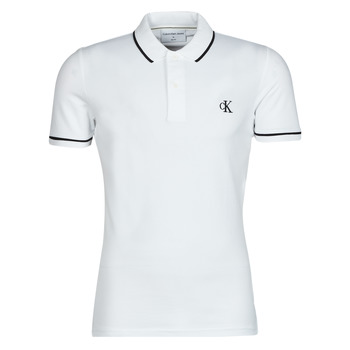 Textil Muži Polo s krátkými rukávy Calvin Klein Jeans TIPPING SLIM POLO Bílá / Černá