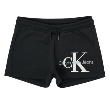 Textil Dívčí Kraťasy / Bermudy Calvin Klein Jeans REFLECTIVE MONOGRAM SHORTS Černá