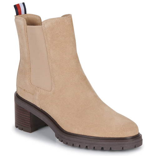 Boty Ženy Kotníkové boty Tommy Hilfiger Outdoor Chelsea Mid Heel Boot Béžová