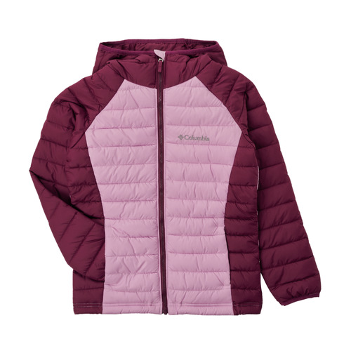 Textil Dívčí Prošívané bundy Columbia POWDER LITE HOODED JACKET Bordó / Růžová