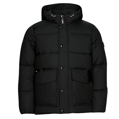 Textil Muži Prošívané bundy Tommy Hilfiger HILFIGER DOWN HOODED JACKET Černá