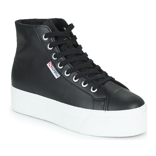 Boty Ženy Kotníkové tenisky Superga 2730 HI TOP NAPPA Černá