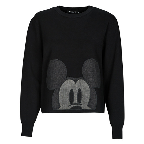 Textil Ženy Svetry Desigual MICKEY PATCH DENIM Černá