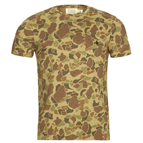 Textil Muži Trička s krátkým rukávem Polo Ralph Lauren T-SHIRT AJUSTE AVEC POCHE EN COTON Khaki / Maskovací