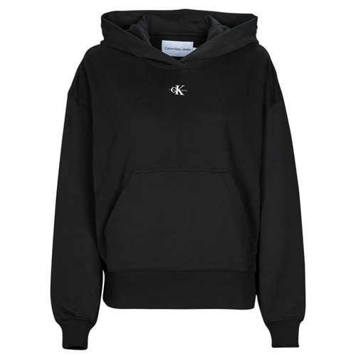 Textil Ženy Mikiny Calvin Klein Jeans MICRO MONOLOGO HOODIE Černá