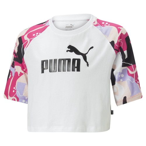 Textil Dívčí Trička s krátkým rukávem Puma G ESS+ ART RAGLAN TEE Bílá