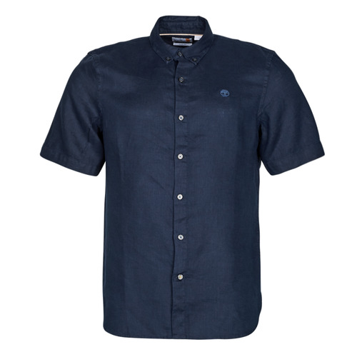 Textil Muži Košile s krátkými rukávy Timberland SS Mill River Linen Shirt Slim Tmavě modrá