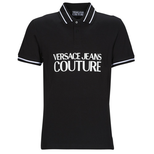 Textil Muži Polo s krátkými rukávy Versace Jeans Couture GAGT03-899 Černá / Bílá