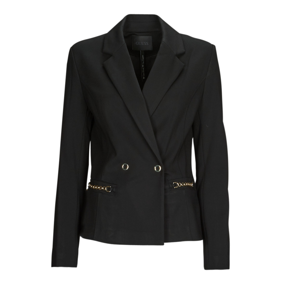 Textil Ženy Saka / Blejzry Guess ADELE CHAIN BLAZER Černá