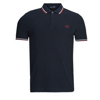 Textil Muži Polo s krátkými rukávy Fred Perry TWIN TIPPED FRED PERRY SHIRT Tmavě modrá / Bílá / Červená