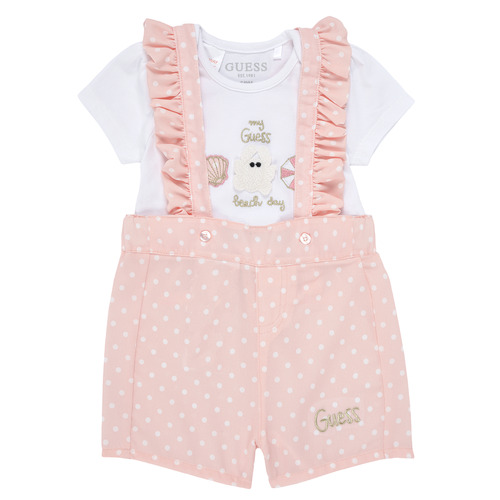 Textil Dívčí Set Guess BODY + CHIFFON SHORTS Bílá / Růžová