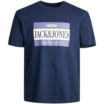 Textil Muži Trička s krátkým rukávem Jack & Jones  Modrá